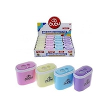 Bu-Bu Kalemtıraş Dikdörtgen Çiftli Pastel Renk Pembe
