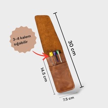 Hakiki Deri Minimal Kalemlik Taba Tek Renk
