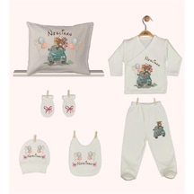 Pia Baby Gl 1935-08 İsme Özel Yastık Zıbın Set Krem