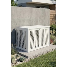 Klima Motoru/dış Ünite Gizleme/koruma Kafesi S 9000 Btu - 18000 Btu 98x50x70 H Alüminyum Slotted Beyaz