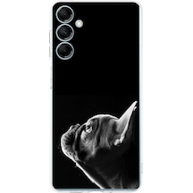 Samsung Galaxy M35 İle Uyumlu Köpek 1 Baskılı Kamera Korumalı Şeffaf Kılıf Şeffaf