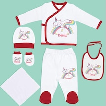Bk Kids Kişiye Özel Hastane Çıkışı, Bebek Kıyafeti, Yeni Doğan Bebek Hediyesi, 6 Parça Kırmızı Bebek Elbise Giyim Seti-19