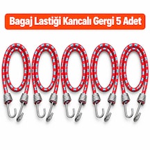 Bagaj Lastiği Kancalı Gergi 5 Adet / 2 Metre / Kırmızı-mavi Renk Kırmızı - Mavi