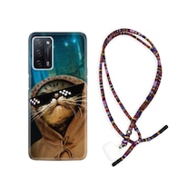 Oppo A55 Kılıf Rasta Boyun Askılı Troll Cat 1897