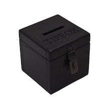 Siyah Ahşap Tipbox Asma Kilit Hediyeli 12x12cm Yük12cm