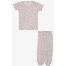Breeze Kız Bebek Kısa Kollu Pijama Takımı Desenli 9 Ay-3 Yaş, Pembe-pembe Pembe