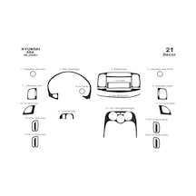 Hyundai Accent Era Torpido Kaplama 2006-2010 21 Parça Siyah Karbon