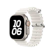Apple Watch Ultra 49mm Uyumlu Silikon Kordon Krd-75 - Beyaz - T24697