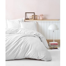 Cottonbox Elegant Saten Beyaz Çift Kişilik Nevresim Takımı