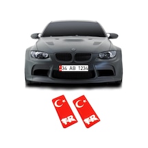 Tr Plaka Arması Damla Ay Yıldız Etiket Sticker 2Li Kırmızı