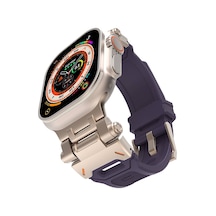 Watch 7 45mm Clo- Krd-108 Metal Başlıklı Silikon Kordon-starlight Purple