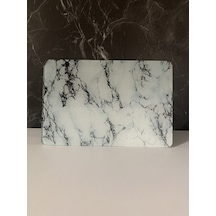 20x30cm - Buzlu Cam, Beyaz Mermer - Kesme Tahtası - Sunumluk Beyaz