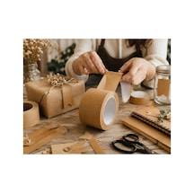 Kraft Kağıt Bant 6 Adet Doğal Kraft Güçlü Yapışkan Tabaka 50mm 40mt Diğer