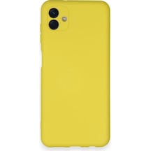 Samsung Galaxy A04 Kılıf Nano İçi Kadife Silikon - Sarı