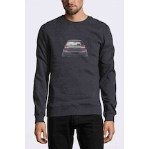 Vw Golf Gtı Mk5 Baskılı Füme Antrasit Erkek Örme Sweatshirt