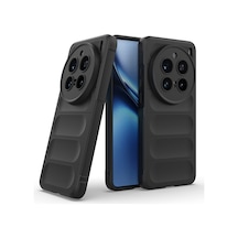 Vivo X200 Pro Kılıf Esnek Tpu Oyuklu Arka Yüzey Tasarımlı Alt Etnik Silikon Kapak - Siyah Siyah