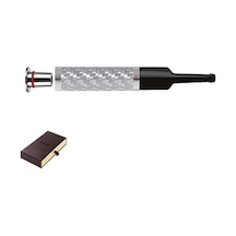 Denicotea 25007 Karbon Filtreli 6-9mm Lüks Slim Sig.Ağızlığı Karbon Silver
