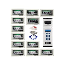 19 Daire Nts 2015-b 7'' Görüntülü Diafon Beyaz-8004 Tuş Takımlı Şifreli+geçişli Zil Panelli Set