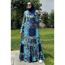 Rabia Şamlı Nehir Elbise Saks Normal