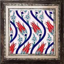 Armada Çini 20X20 Cm Ac 20 Sarmaşık Lale Desenli Seramik Pano