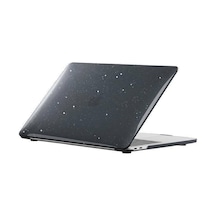 Arabulalaca Apple Uyumlu MacBook Pro 16 A2780 2023 Parlak Simli Siyah Kılıf
