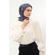Silk Home Viskon Velora Eşarp Dört Mevsim Etro Desen Koyu Mor 90x90 Çok Renkli