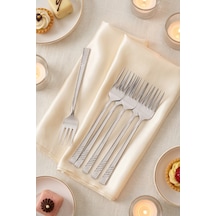 Karat Steel 6 Parça Tatlı Çatalı Takımı - 16 Cm Silver