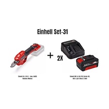 Einhell Set-31 Einhell GE-IS 18 Li Solo Akülü Budama Makası + 2x Einhell 18V 4AH Pxc Starter Kit Akü & Şarj Cihazı