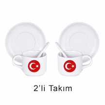 Türk Bayrağı Fincan Beyaz - Siyah