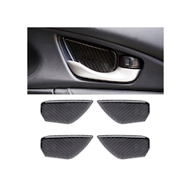 Karbon Fiber İç Kapı Kolu Kase Kapağı Trim Çıkartmaları Honda Civic 10th Gen İçin Dekoratif Etiket 1 Adet