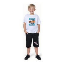 Fyk Kids Kids Erkek Çocuk Yazlık Good Vibes Only Baskılı Alt-üst Takım Beyaz