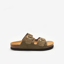 Planet Terlik Kadın 17b8 Frau Suede Double-strap Sliders Bej