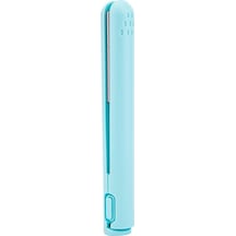 Mavi Taşınabilir Küçük Saç Maşası 2-ın-1 Çift Amaçlı Saç Düzleştirici Ev Yurt İçin Usb Fiş Bigudi