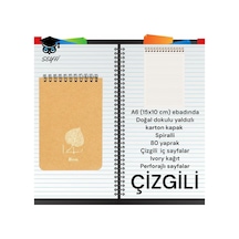 A6 10x15 Cm Çizgili 80 Yaprak Üstten Telli Defter Karton Kapak Krem Renk Kağıt 1.hamur Not Defteri Sarı