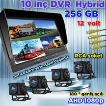 10'' Dvr Ekran 4 Adet 180 Derece Balık Gözü Geniş Açı Ahd Kamera