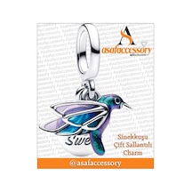 Sinekkuşu Çift Sallantılı Charm Mavi