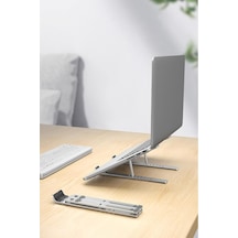 As-70 7 Kademeli Alüminyum Taşınabilir Laptop Notebook Tablet Standı Katlanabilir Portatif Macbook Metal Stant 10 İnç-16 İnç Uyumlu