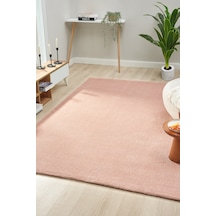 Mariesse Home Puffy Düz Renk Peluş Kalın Dokuma Kesme Yolluk Makina Dokuma Halısı 4500-pembe