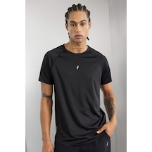 DeFactoFit Slim Fit Dar Kesim Bisiklet Yaka Baskılı Sporcu Kısa Kollu Tişört V2887AZ24AUBK81