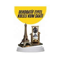 Ers Dekoratif Eyfel Kulesi Ve Kum Saati Vintage Tarzı Masa Süsü Biblo