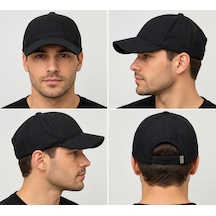 Unisex Siyah Kaşe Kumaş Kışlık Kep Şapka