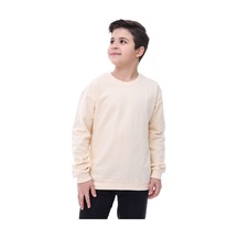 Zuzunga Basic Bisiklet Yaka Şardonlu Çocuk Sweatshirt 3-10 Yaş Krem