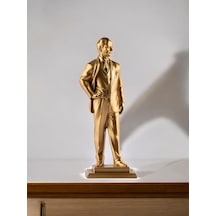 Ayakta Duran Mustafa Kemal Atatürk Dekoratif Biblo - Gold