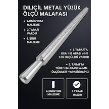4 Ölçülü Aliminyum Metal Usa Hk Yüzük Ölçü Malafası Parmak Ölçer Cin209 Çok Renkli
