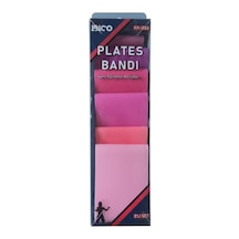 Bıco Plates Bantı Silikon Esnek Renkli Direnç Bandı Seti, 5 Parça, 10-15-20-30-40 Seviye Direnç Çok Renkli