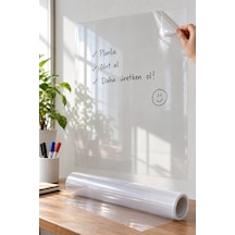 10 Adet Kendinden Yapışkanlı Şeffaf Tahta Filmi Pvc Silinebilir Duvar Yazı Tahtası Film 2 Metre X 60 Cm, Okul Kreş Adhesive Dry-erase Diğer