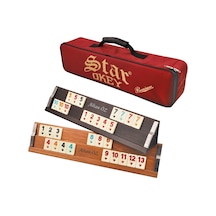 KİŞİYE ÖZEL PREMIUM AHŞAP OKEY TAKIMI ÇANTALI - AÇIK RENK