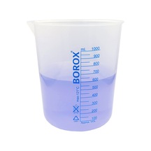 Borox Plastik Beher 1000 ML Ölçü Kabı Mavi Skala