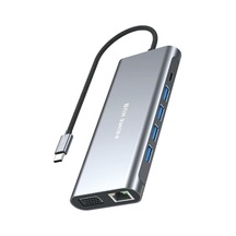 11 İn 1 Usc-c Hub Çoğaltıcı, Hızlı Veri Aktarımı, 4x Usb Girişi, 1x Type-c, 1x Ethernet, 1x 3.5 Mm Jack, 4k Hdm