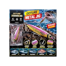 Goture 25 Gr Metal Jig Balık Avı Kaşığı Parlak Pembe Altın Renk 3d Göz Güçlü Iğne Ve Uzak Atış
